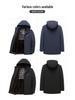 Men's Winter Cotton Jacket with Detachable Hood, Cold-proof and Warm Outerwear for Middle-aged and Elderly, Plus Velvet Lining.