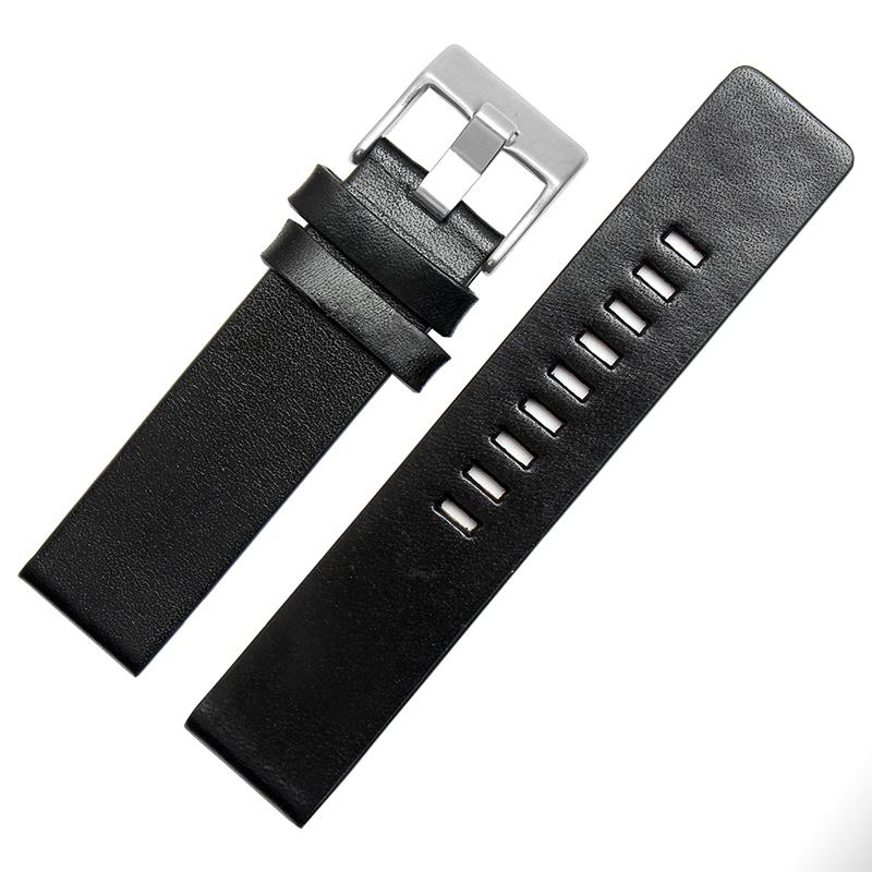 

22mm 24mm 26mm 28mm 30mm 32mm Leather Strap Watchband Watch Bracelet For DZ4346 DZ4357 Cowhide Men s Watch Accessories Black 28mm