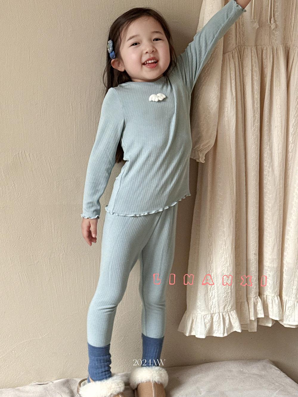 

Девичья супермягкая пижама А-силуэта - Двухпредметный комплект из имитации кашемира 100cm