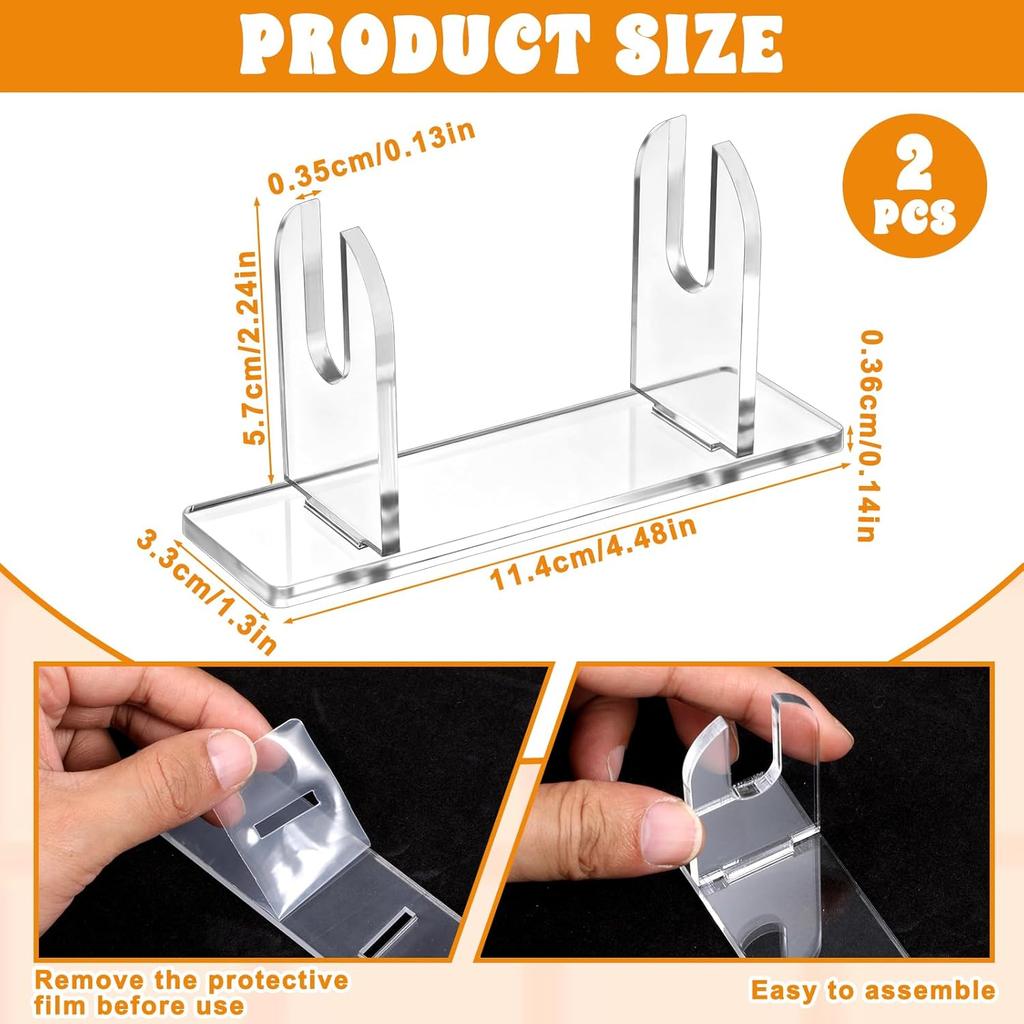 2PCS Acrylic Fan Display Stand, Clear Fan Display Holder Base Easel, Folding Fans Holder Easel, Japanese Chinese Hand Fan Stand, Fans Organizer for