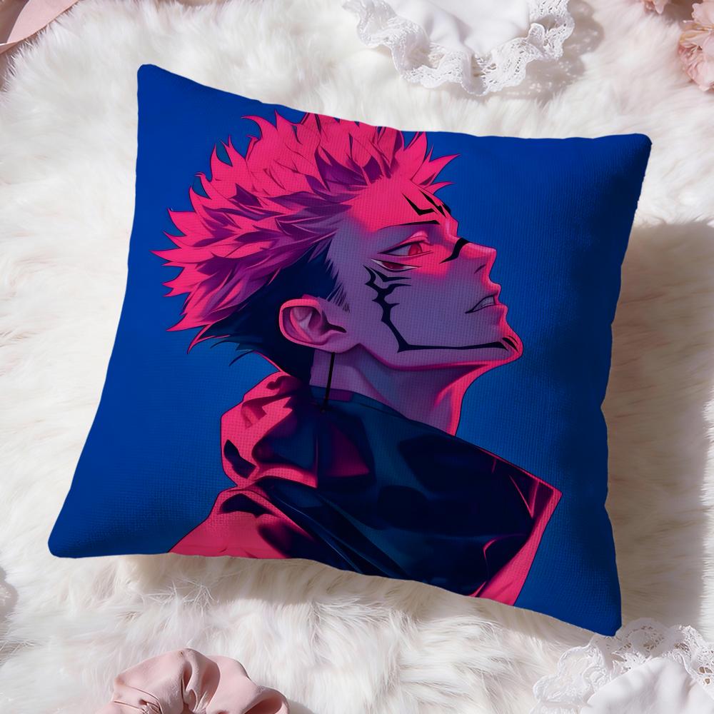 anime j-Jujutsu Kaisen Cushion Cover Premium Comfort Reversible Pillow Cove -Two in One Design for Any Room & Car Interior