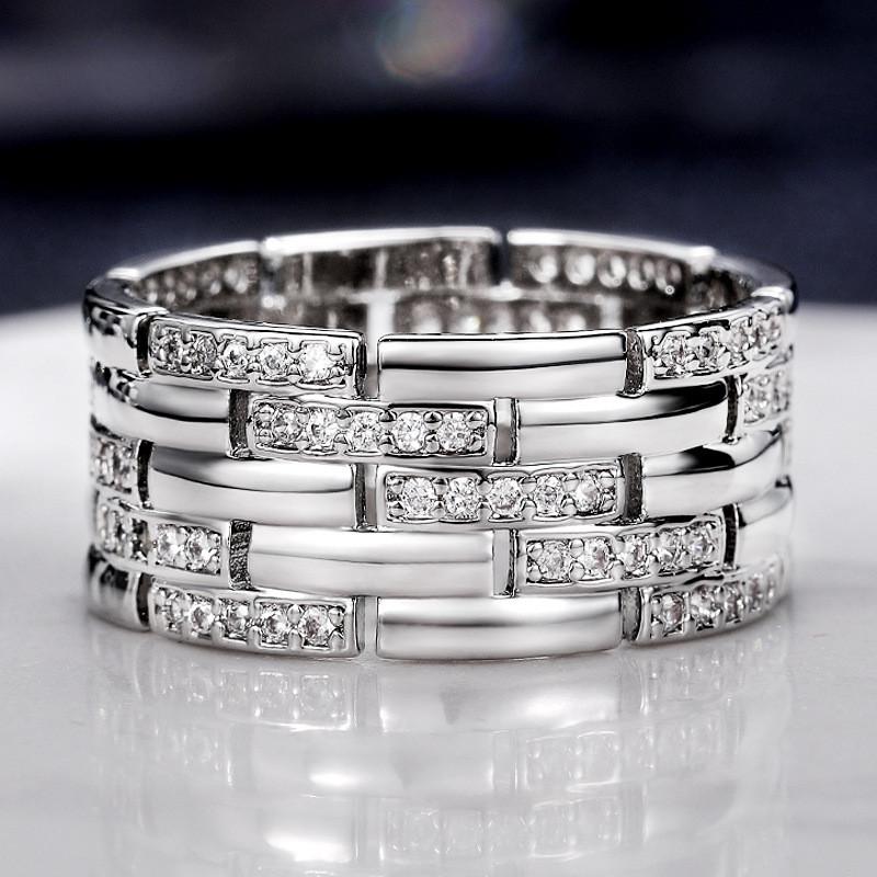 

2026 Luxury 925 Sterling Silver Women Finger Rings Shiny CZ Anniversary Love Gift Simple Stylish Design Versatile Fashion Jewelry 6