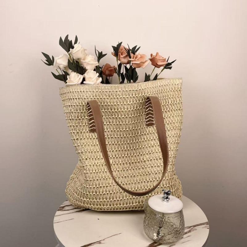New women's straw bag fashionable and versatile travel large capacity beach bag underarm bag threedimensional large capacity