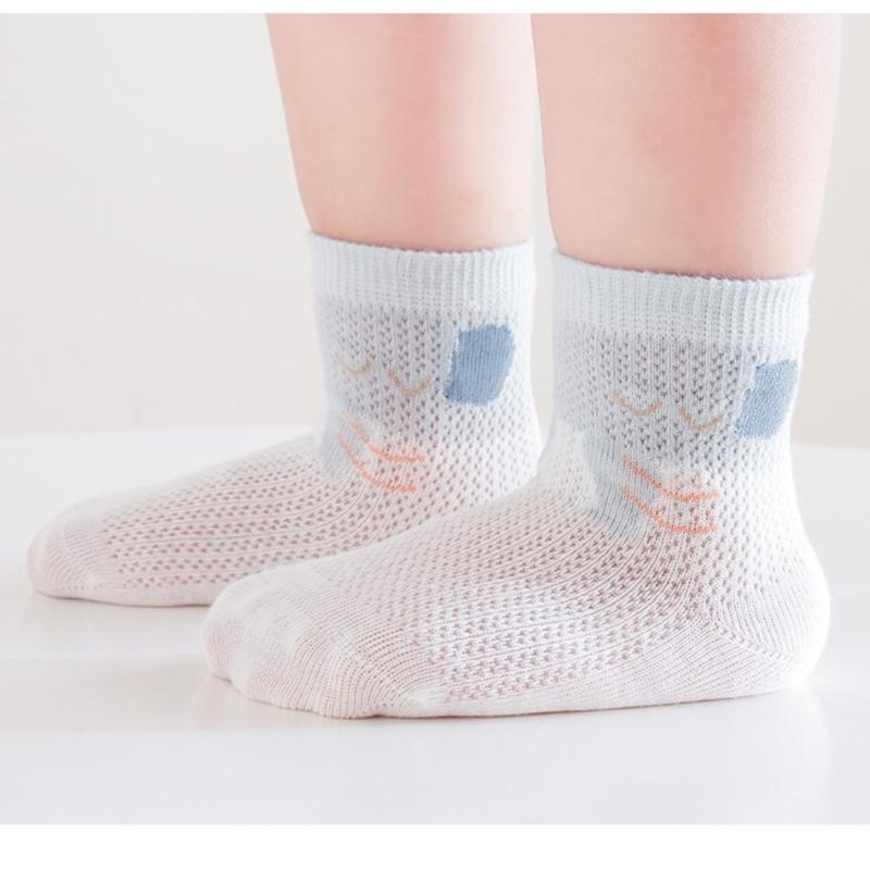 Pack of 4 Pair Breathable Cotton Baby Socks for 0-5 Years Nonslip Design Calf Length Socks for Sensitive Skin