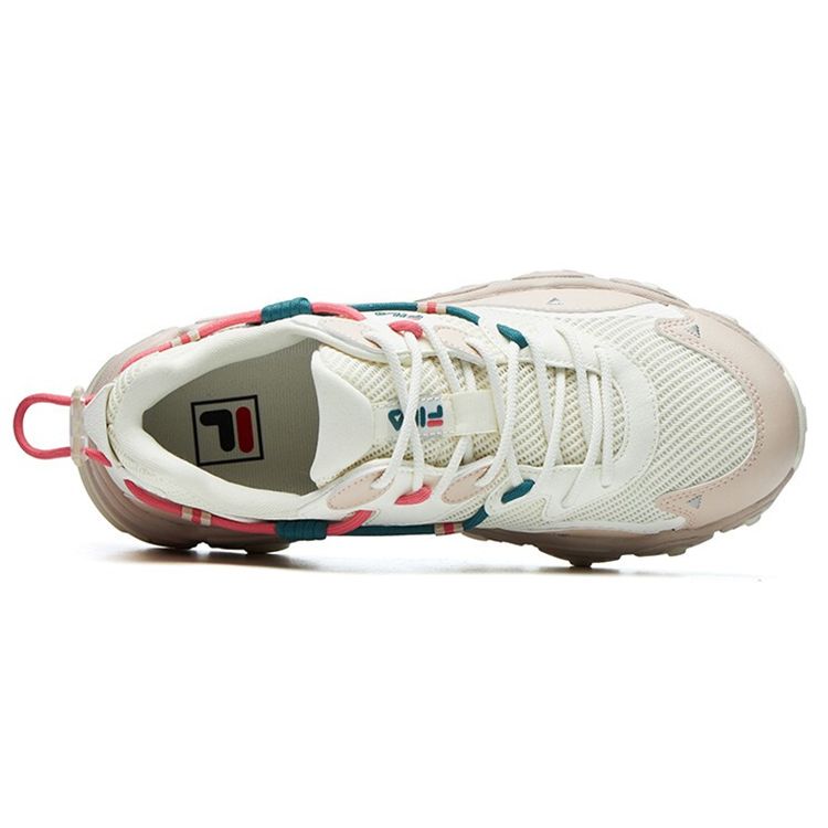 Fila Cat Paw 2.0 Fabric Synthetic Leather Round Toe Lace-Up Low-Top Dad Sneakers Women Sneakers Off-White F12W124144FSW