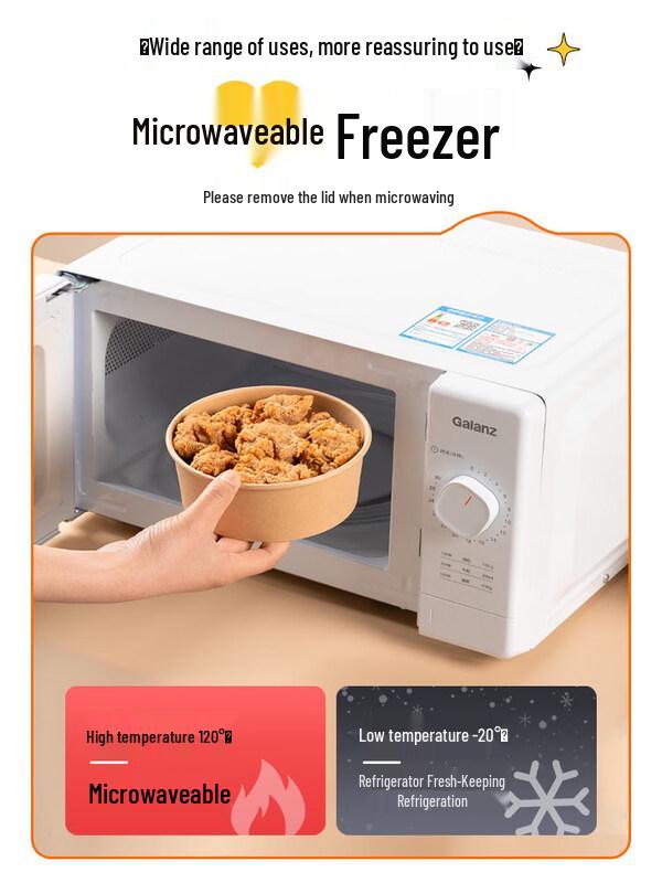 ZISIZ Disposable Kraft Paper Bowl