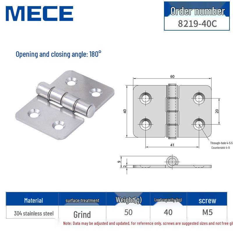 304 Stainless Steel Thickened Cabinet & Wooden Door Hinges