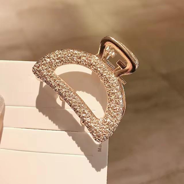 New Women Elegant Gold Hollow Geometric Metal Hair Claw Vintage Crab Hair Clips Headband Hairpin Fashion Hair Accessories