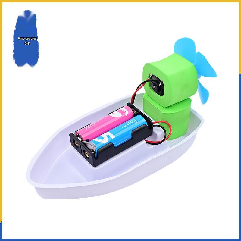 Wind-Powered Boat Science Kit: DIY Handmade Invention for Primary School Students Exploring New Energy