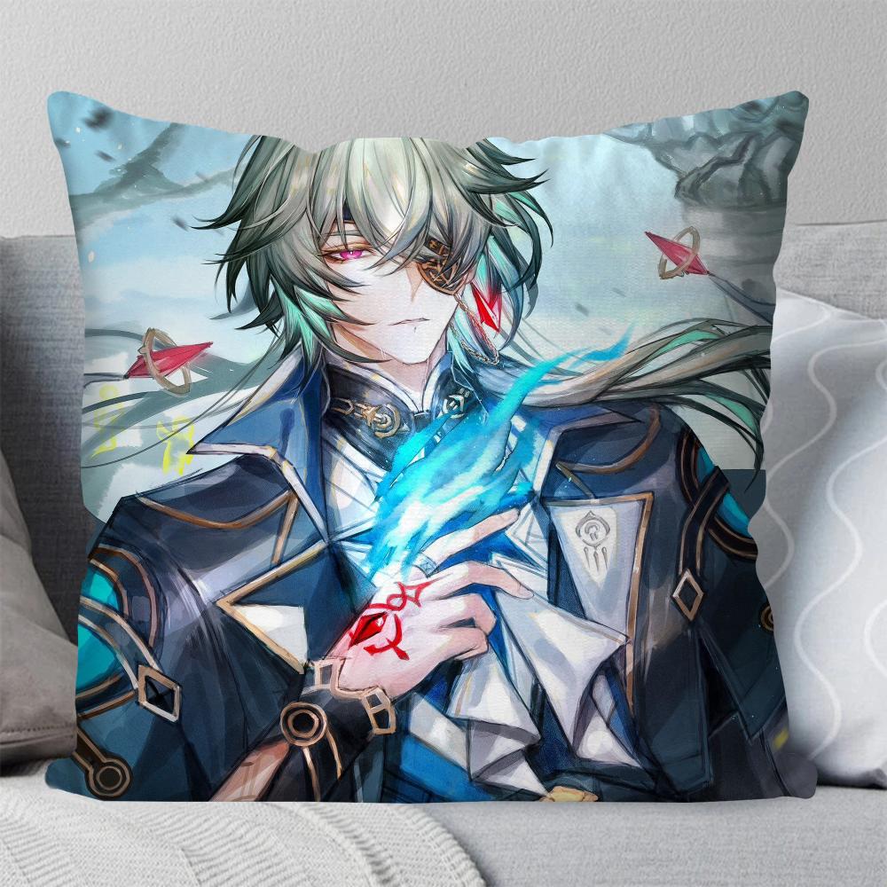 Anaxa Animated Game Honkai Star Rail Pillow Case Square Pillow Bedroom Sofa Leisure ComfortCar Living Room Home Decoration 40X40