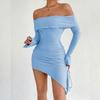 JPNTKY Women's Fashion Summer Spring Solid Color Print Long Sleeve Casual Dresses