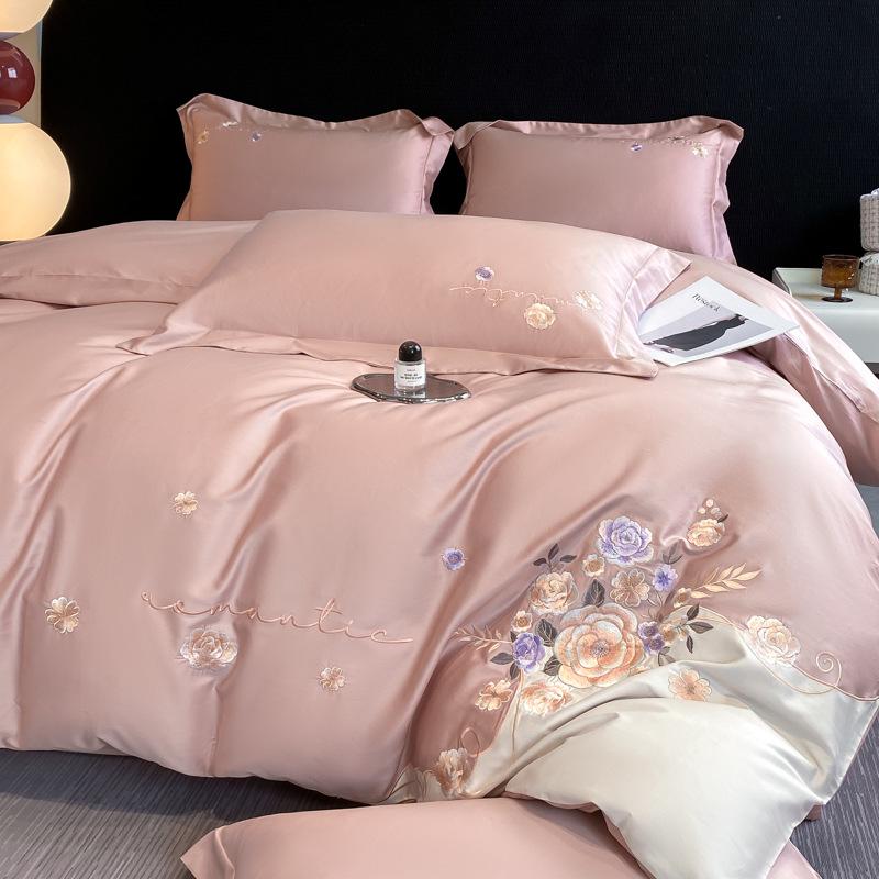 

Роскошный комплект постельного белья из длинноволокнистого хлопка - 100% чистый хлопок с вышивкой пододеяльник и простыня, 4 предмета 1.8m Bed Four-Piece Set - Duvet 200x230