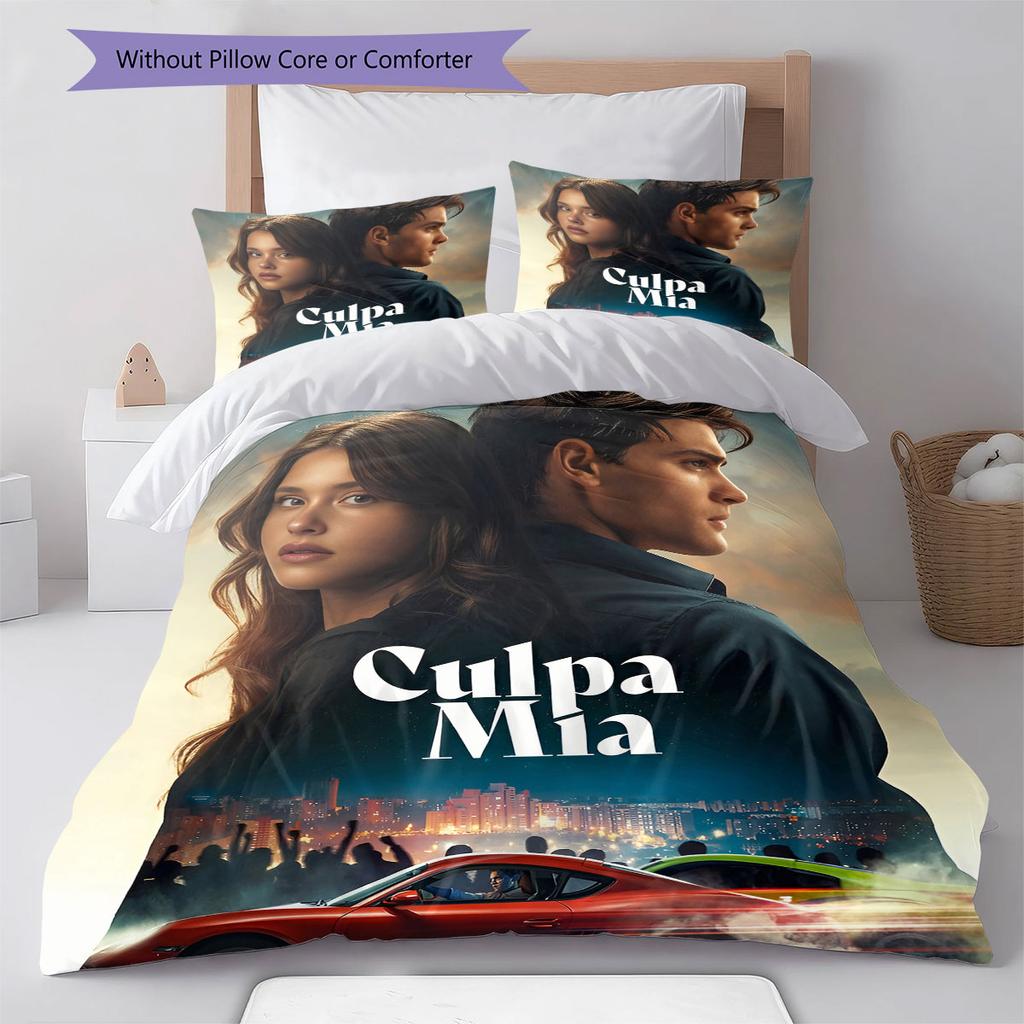 My Fault Pattern Bedding,Quilt Set Quilt Cover Pillowcase Home Birthday Gift(1 * Duvet Cover + 2 * Pillowcase, Without Core)