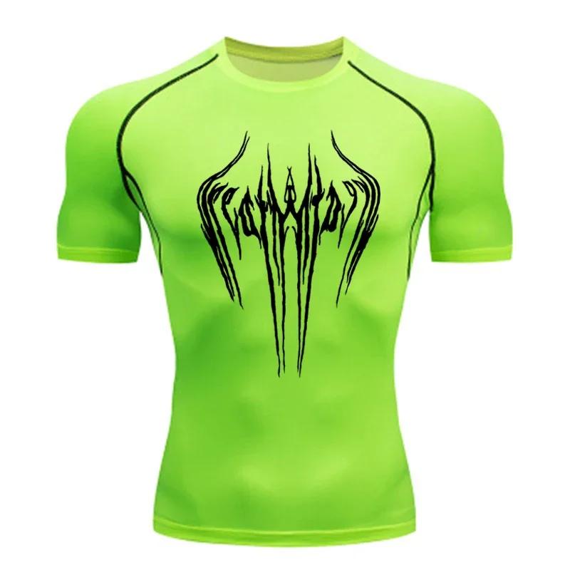 Men's Breathable Compression Sports T-shirt Short-sleeved Bodybuilding Fitness Sweatshirt Jogging Training Sportswear Top S-3XL