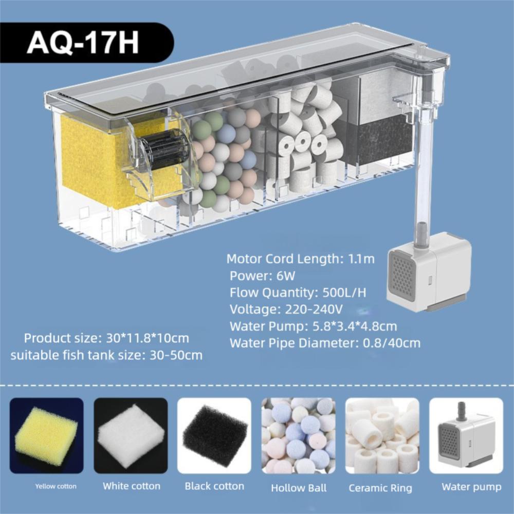 Ścienny Akwarium Cichy Wbudowany Filtr Kaskadowy Pudełko Cyrkulujące Z Pompą Wodną Cyrkulujący Oczyszczacz Wody do Domu