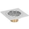 Shower Floor Drain Stainless Steel Copper Electroplated Round Lid Large Discharge Draining Part for