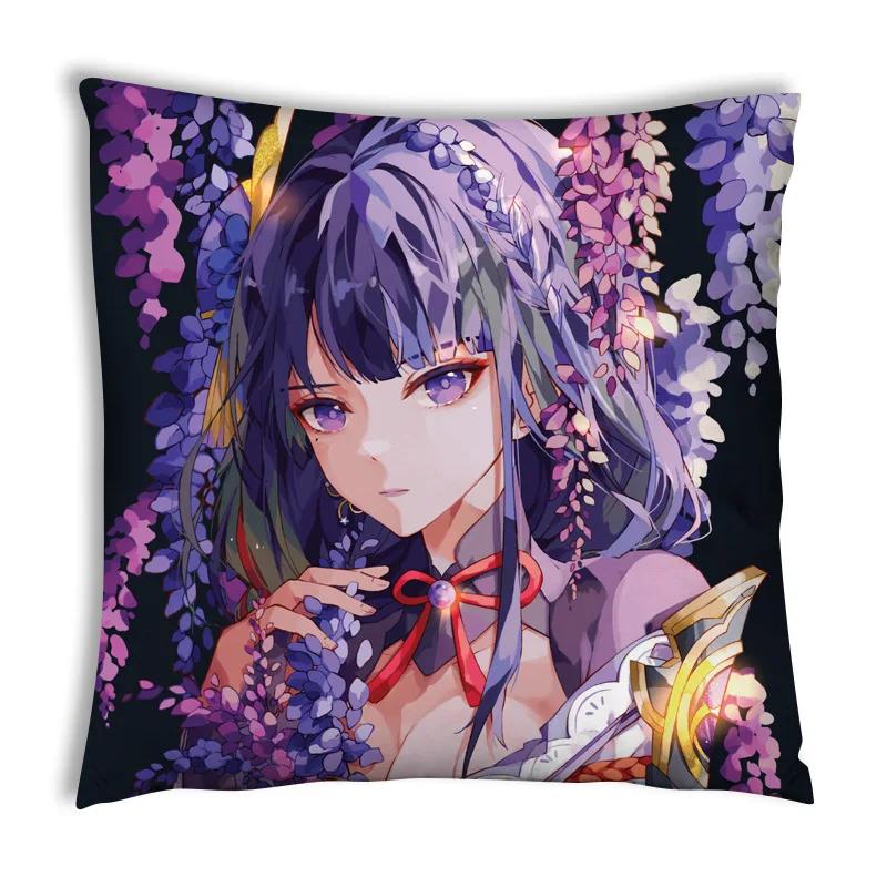 Genshin Impact Noelle Anime Pillowcase for Pillows Kawaii Aether Throw Pillow Cover Decorative Pillow for Bed Aesthetic 45x45 cm