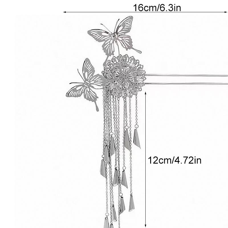 1PC Butterfly Tassel Hairpin Photography Tassel Dress Alloy Holiday Celebrations Exquisite Gift Classical Stage Performances