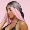 Fashion Elastic Rhinestone Hat Ball Cosplay Mesh Rhinestone Pirate Hat Hollow Out Snood Scarf Cap Women