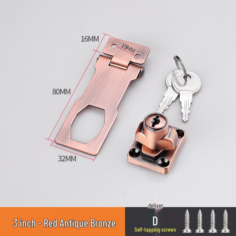 Altmodisches Hakenverschluss-Schloss ohne Bohren für Schublade, Schrank, Kleiderschrank, Schreibtisch und Tür.