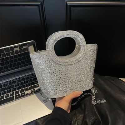 Shiny Rhinestone Bag, Dinner Bag, Fashion Colored Diamond Women's Bag, High-end Full Diamond Design Handbag