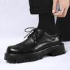 Fashion Black thick soled men's shoes Fashionable and versatile design style Leisure Outdoor Trendy Party youth adult Daily office shoes