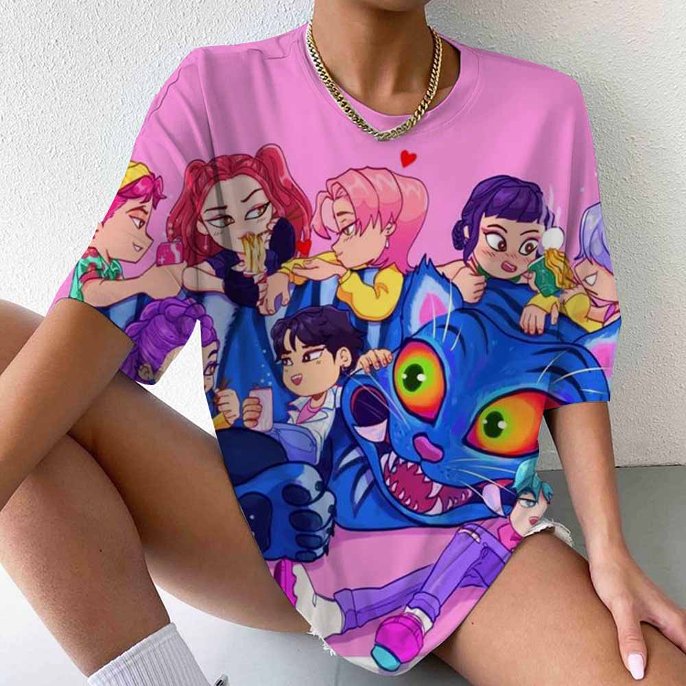 Huntrix Demon Hunters Girls TShirt Mira Rumi Joey Shirt Gift for Kpop Fan Men Women Tee Cotton Comfortable Creative Hipster Tops