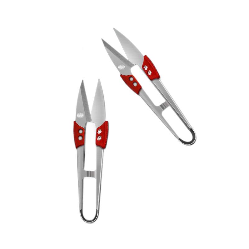 Daikichi U-Shaped Spring Scissors - Stainless Steel, Three-Hole, Small for Thread and Embroidery