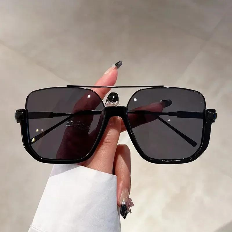 New Vintage Oversized Square Sunglasses Fashion Men Women Shades Eyewear Trendy Ins Popular Brand Design Glasses UV400 Sun Glass
