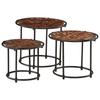VidaXL Tables gigognes 3 pcs bois massif de récupération, table en bois, table d'appoint de canapé, ensemble de table basse 358932