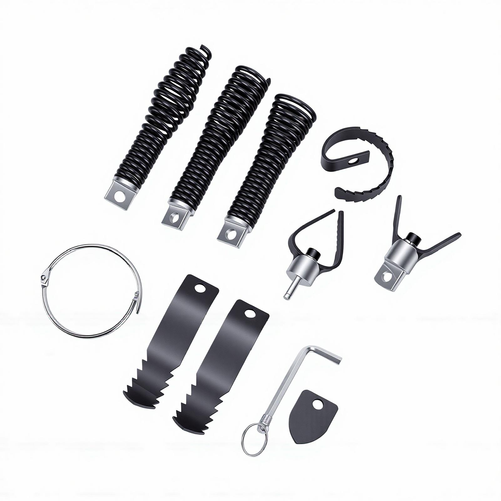 Electric Drain Snake Attachment Auger and Cutter Heads Drain Cleaner Clog Remover Set золотой