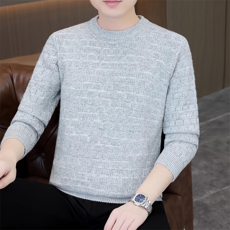 Herren Pullover aus dicker Strickware für Herbst/Winter - Hohe Qualität, Rundhals, Freizeitkleidung