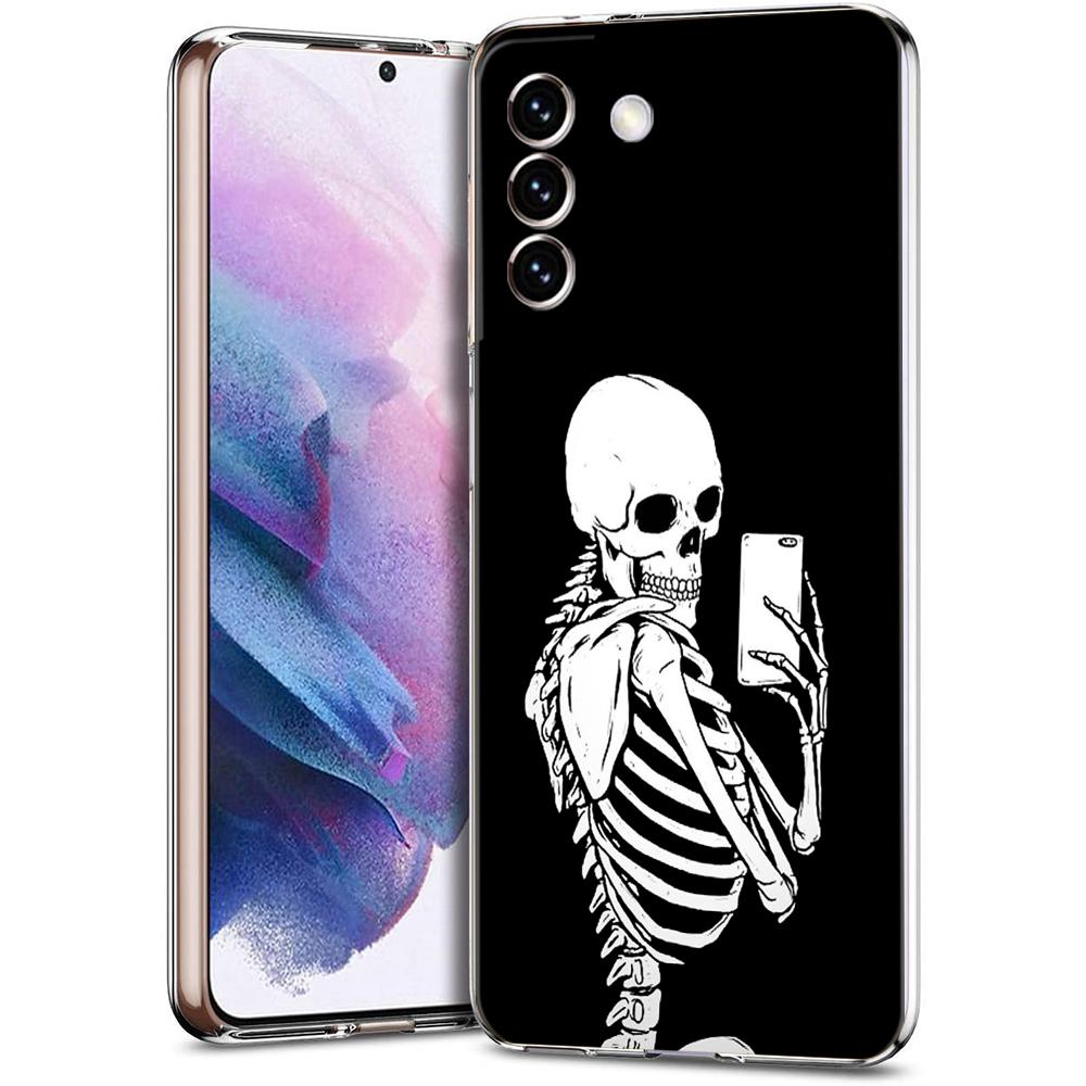 Phone Case For Samsung Galaxy S24 Ultra S23 FE S22 S20 S21 5G S10 S9 Plus S10E S8 Soft Silicone Clear Funny Skeleton Cover