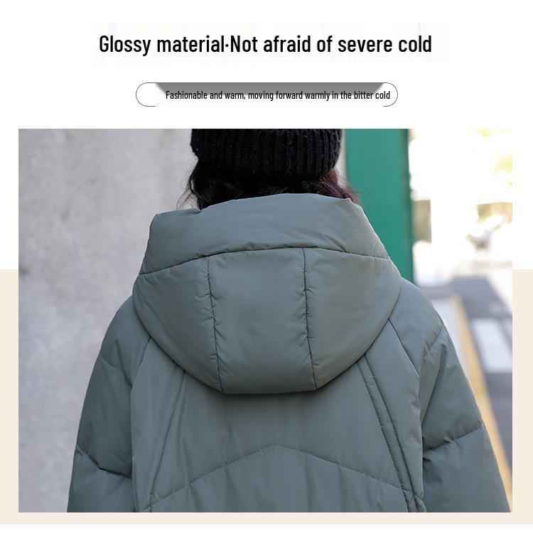 Women's Mid-Length Down Cotton Coat 2023: Hot Style, New Plus Size, Thick, Fashionable, Loose, Warm Cotton-Padded Jacket