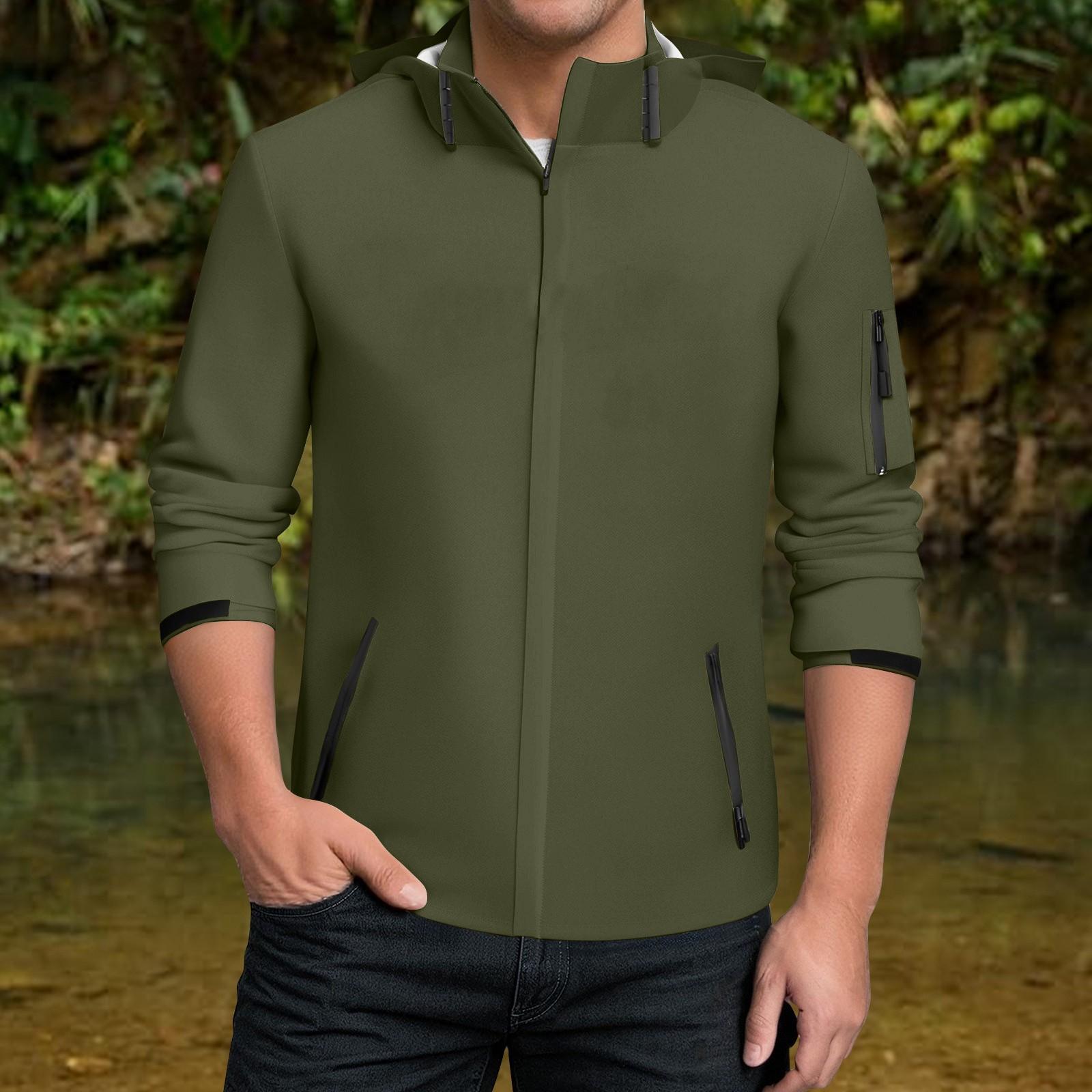 

Мужская водонепроницаемая ветровка, легкий дождевик с капюшоном для повседневной носки S