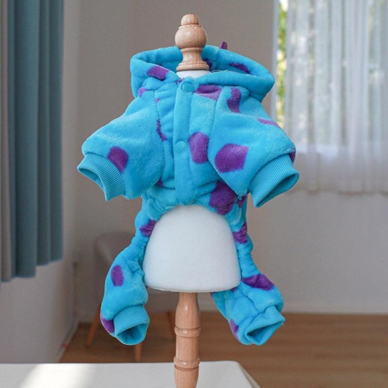 Fashion Pet Dog Jacket Winter Warm Clothes Lovely Cats Photo Dinosaur Costume