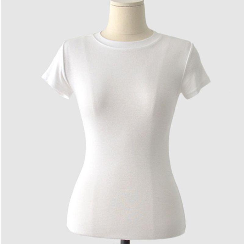 

Inner Cotton Slim Top round Neck Short Sleeve T-shirt White M