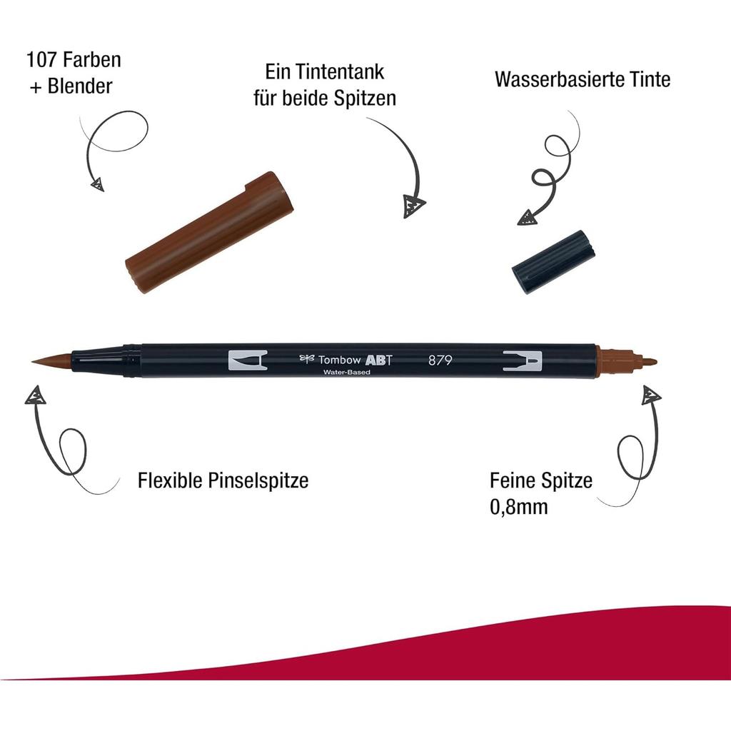Tombow Graphic Marker Dual Brush Pen ABT 879 Water-Based AB-T879