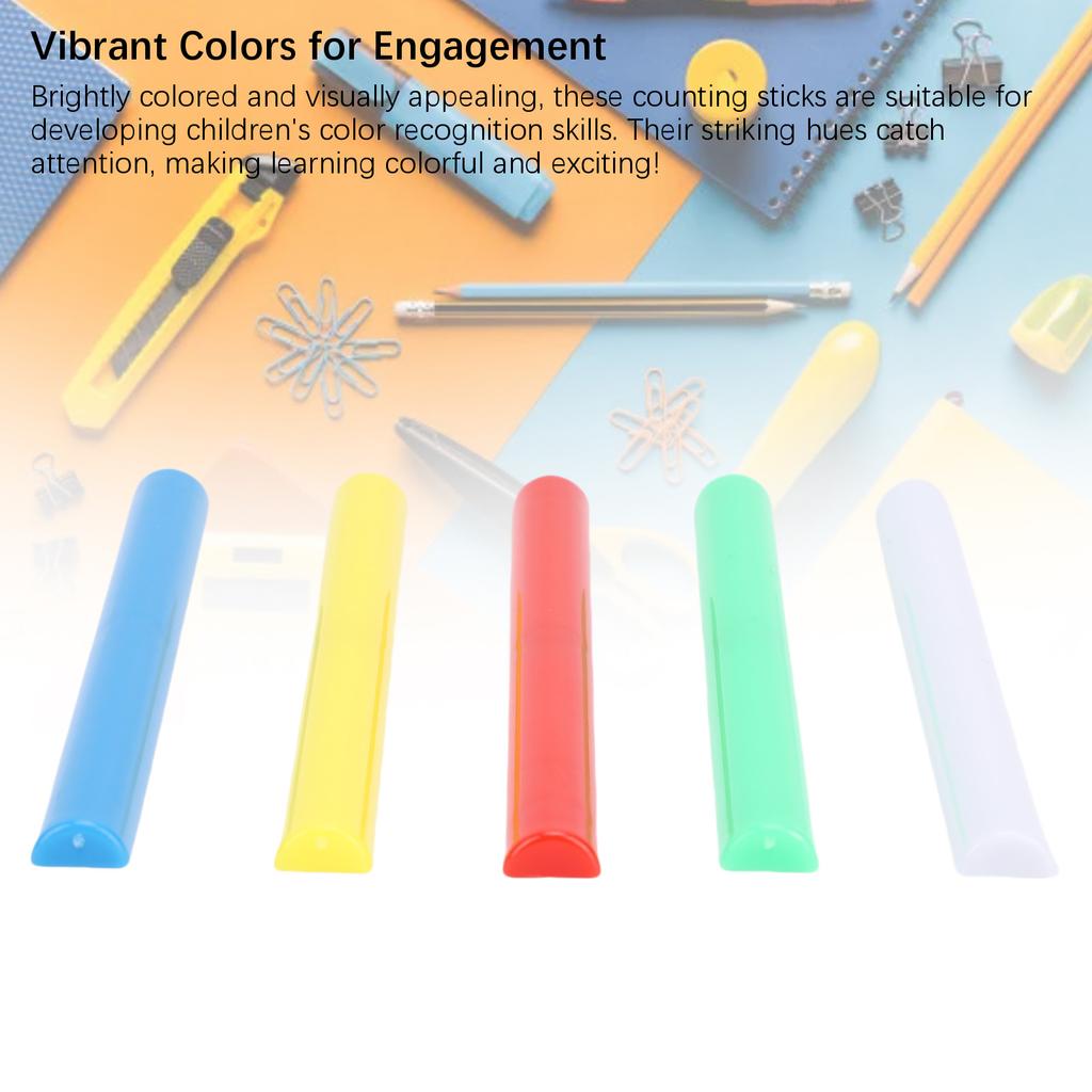 100Pcs Magnetic Counting Bars 5 Vibrant Colors Versatile Counting Sticks for Family School Classroom