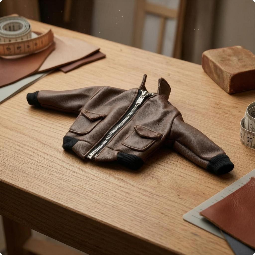 1/6 Scale Pilot Jacket Front Fastener Covering Pockets