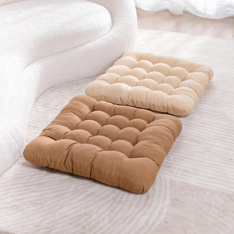 Cushion Thickened Solid Color Grinding Wool Chair Cushion Office Computer Chair Cushion Winter Student Fart Cushion