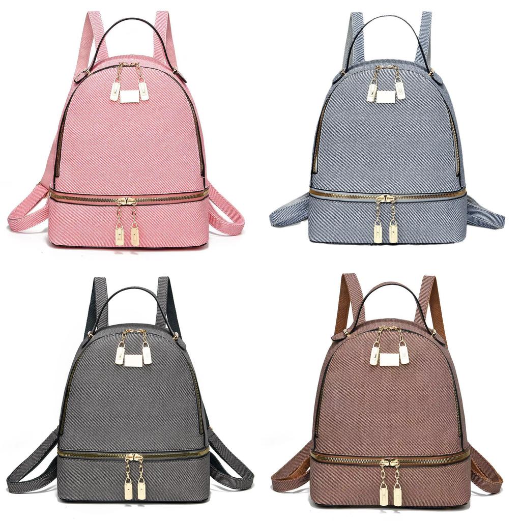 Stylish Macaron Color Canvas Backpack With Large Capacity For Travel And School Use