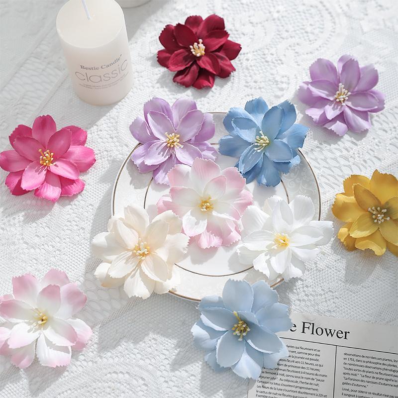 5/10Pcs Silk Artificial Flowers Head 6.5CM Fake Flowers for Home Room Decor Wedding Decoration DIY Garland Gifts Accessories