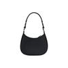 Tory Burch Emerson Minimalist Fashion Zipper Open Texture Underarm Bag Women Handbag Black 150258-001