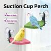 Percha para loro texturizada con hojas multicolor - Soporte antideslizante de resina con ventosa y percha para limar uñas