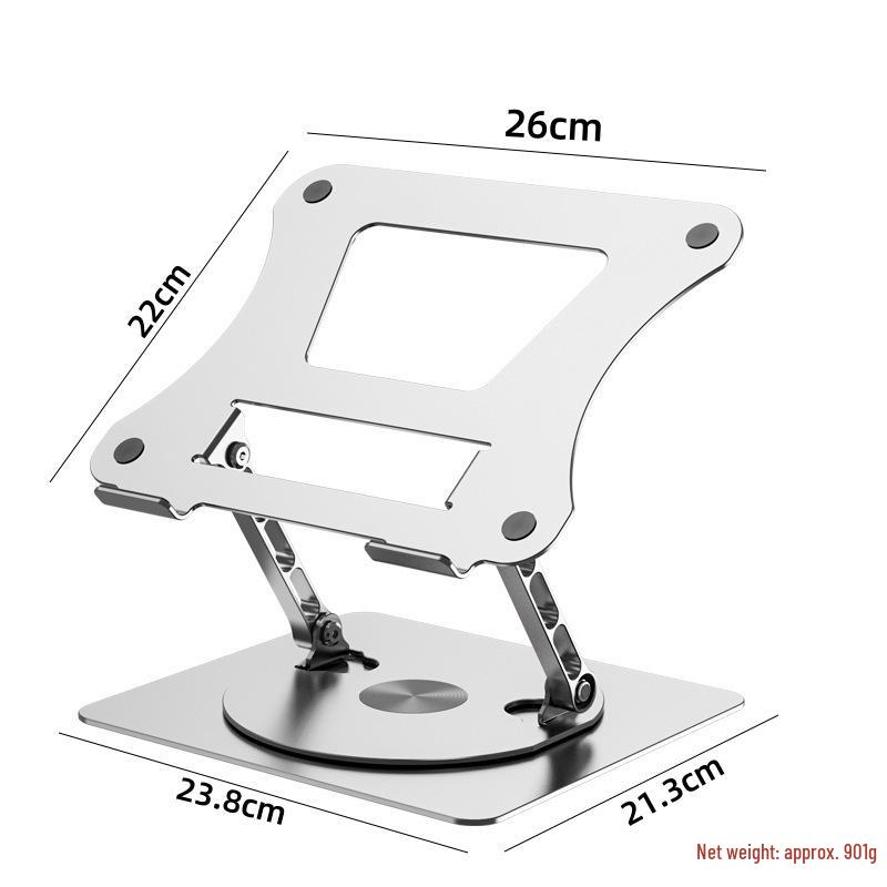 360° Rotating Aluminum Laptop Stand with Adjustable Height and Heat Dissipation