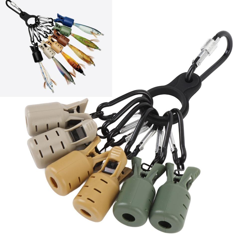 6PCS Easy Clip Fishing Hook Cover Case with Carabiner Squid Jig Bait Protector  Sea Fishing