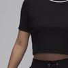 Jordan Crew Neck Logo Short Sleeve T-Shirt Women Tops Black FV7090010