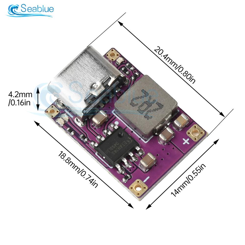 

High Precision 5V 2.4A Charging Discharging Module Integrated Type-C Input Compatible With 3.7V 4.2V Lithium Battery