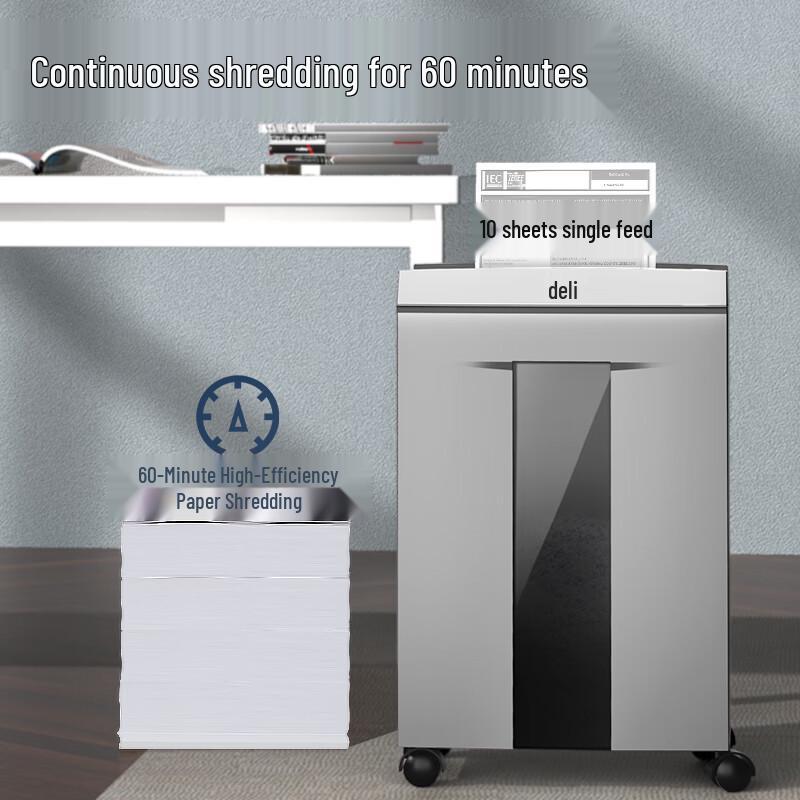 Deli 9958 Kommerciel papir makulator CN-stik (adapter inkluderet)